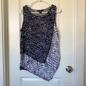 LAST CHANCE - WHBH Black White Blue Sleeveless Multilayer Blouse